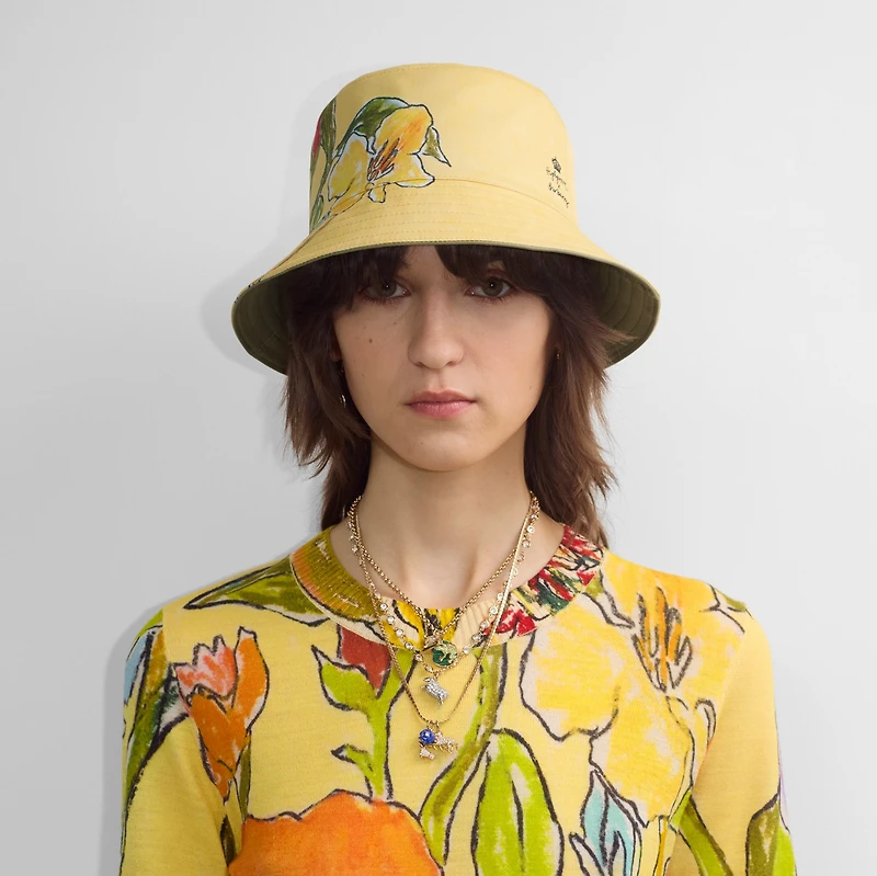 Reversible Highgrove Cotton Bucket Hat in Wreath - Men | Burberry® Official