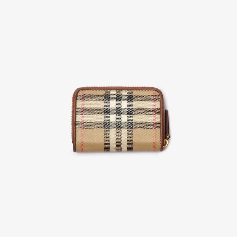 Check Coin Purse in Archive beige - Women, Cotton | Burberry® Official