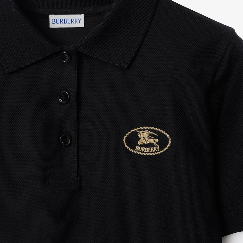 Cotton Polo Shirt in Black - Women | Burberry® Official