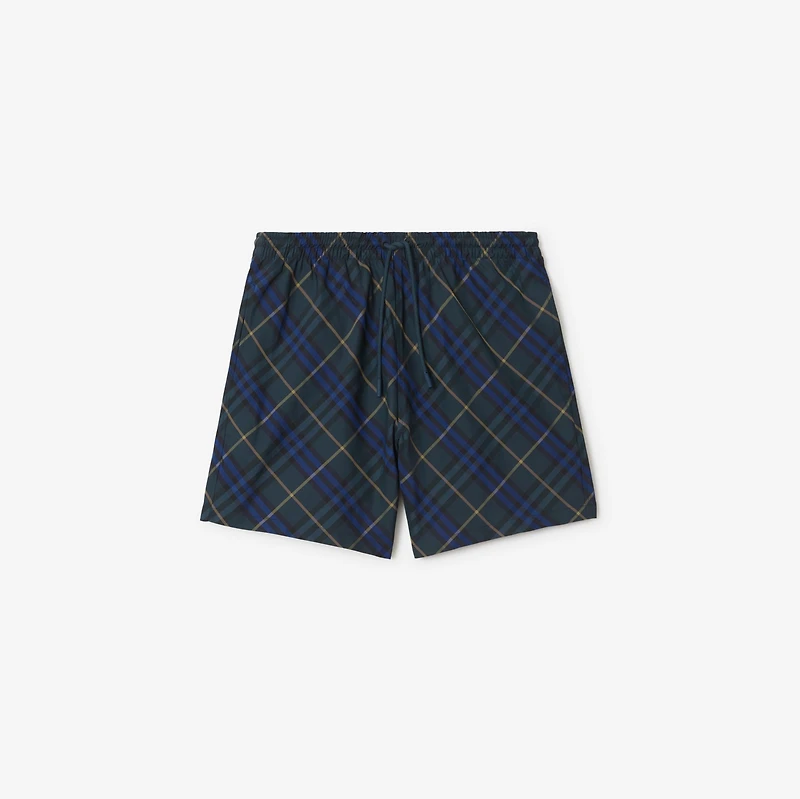 Check Swim Shorts in Midnight - Men, Nylon | Burberry® Official