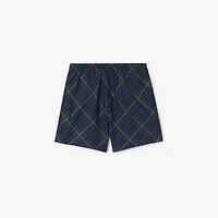 Check Swim Shorts in Midnight - Men, Nylon | Burberry® Official