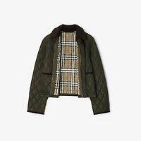 Cropped Quilted Nylon Jacket in Shale/brush - Women | Burberry® Official