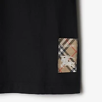 Check Label Cotton T-shirt in Black - Men | Burberry® Official