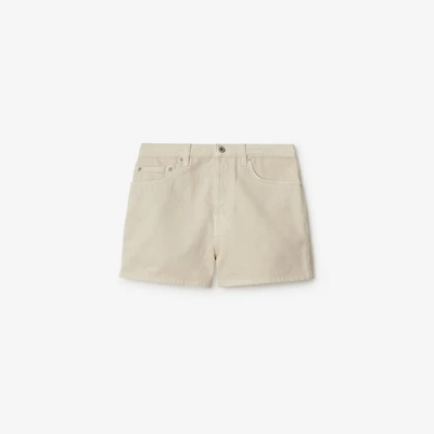 Denim Shorts in Oat - Women, Cotton | Burberry® Official