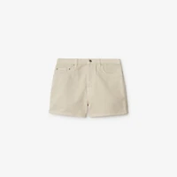 Denim Shorts in Oat - Women, Cotton | Burberry® Official