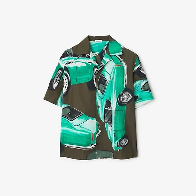 Relaxed Fit Car Cotton Poplin Shirt in Shale green - Men | Burberry® Official