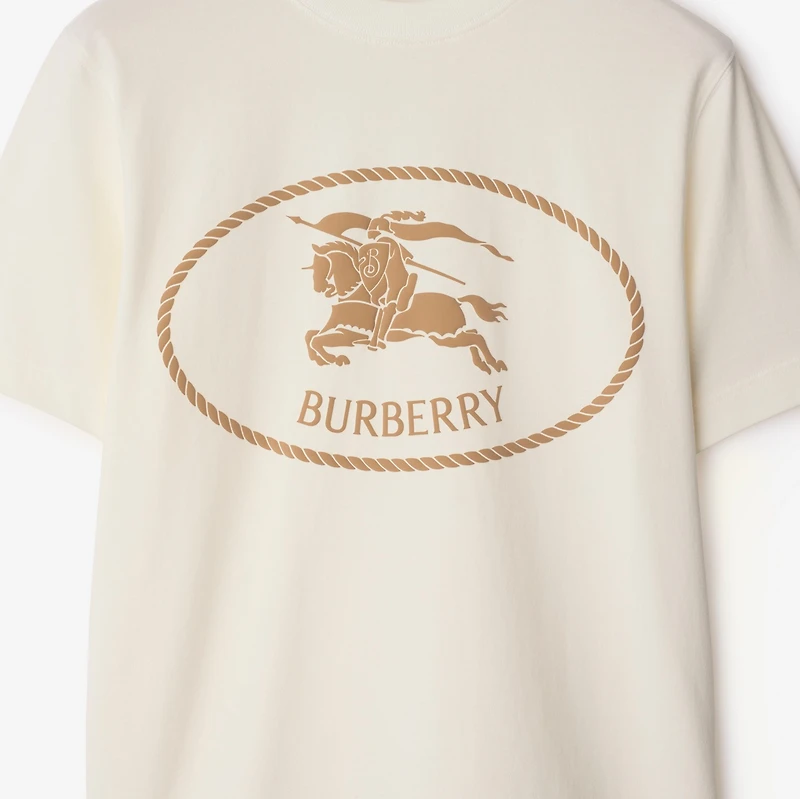 Knight Stamp Cotton T-shirt in Chalk white - Men | Burberry® Official