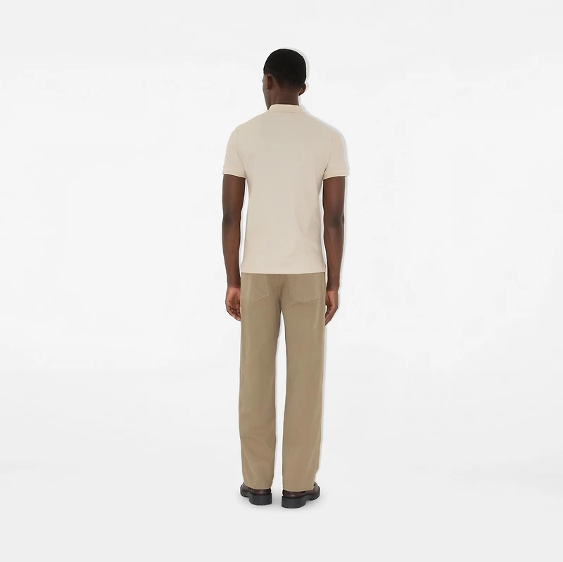 Cotton Polo Shirt in Clam beige - Men | Burberry® Official