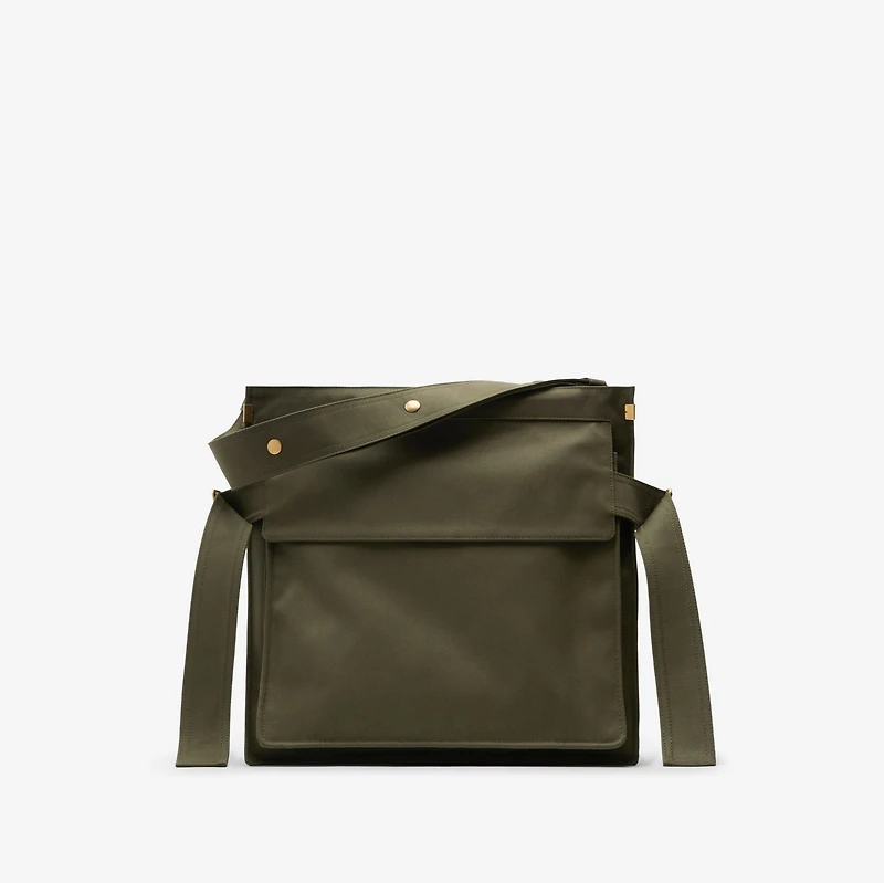 Medium Trench Tote in Olive - Men, Cotton Gabardine | Burberry® Official