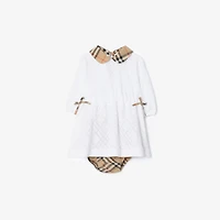 Check Cotton Dress with Bloomers in White - Children | Burberry® Official