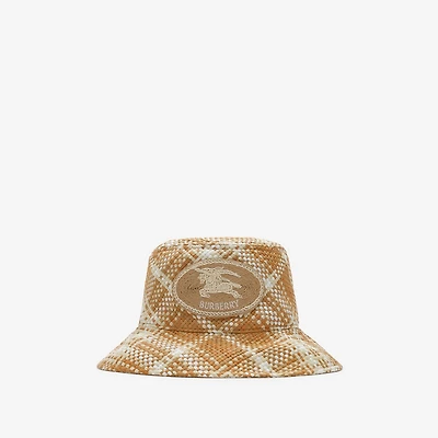 Knight Stamp Raffia-effect Bucket Hat in Finch beige - Men | Burberry® Official