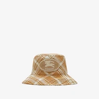 Knight Stamp Raffia-effect Bucket Hat in Finch beige - Men | Burberry® Official