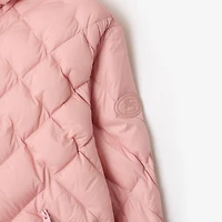 Check-stitch Nylon Delley Puffer Jacket in Begonia pink - Women | Burberry® Official