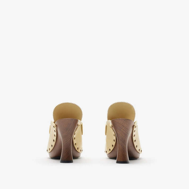 Leather Potter Clogs in Bake - Women | Burberry® Official