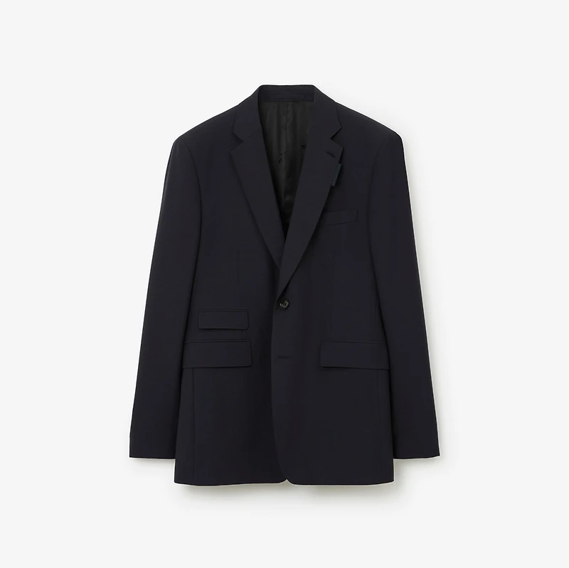 Wool Mohair Tailored Jacket in Navy - Men | Burberry® Official