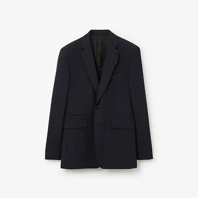 Wool Mohair Tailored Jacket in Navy - Men | Burberry® Official