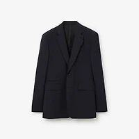 Wool Mohair Tailored Jacket in Navy - Men | Burberry® Official