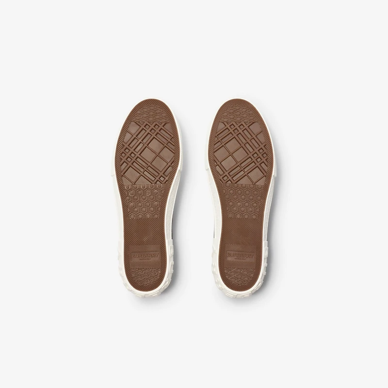 Check Sneakers in Mahogany brown - Men | Burberry® Official