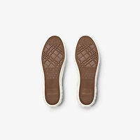 Check Sneakers in Mahogany brown - Men | Burberry® Official