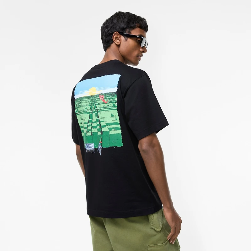 Maze Cotton T-shirt in Black - Men | Burberry® Official