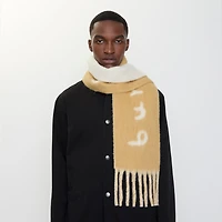 Reversible Logo Alpaca Wool Blend Scarf in Sand | Burberry® Official