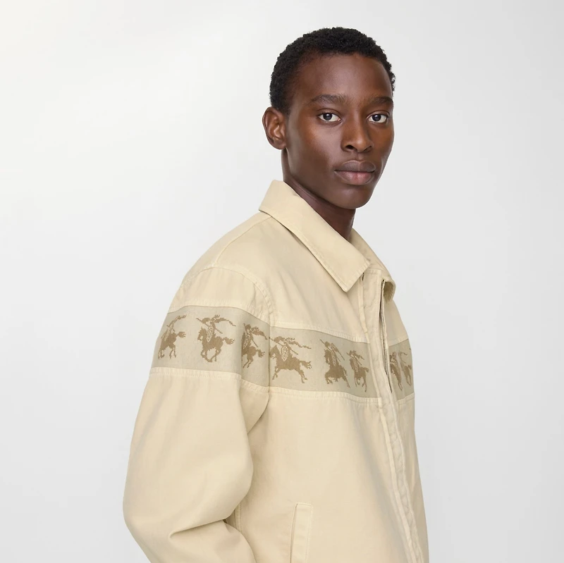 Galloping Knight Cotton Canvas Jacket in Tundra beige - Men | Burberry® Official