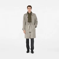 Wide Check Wool Silk Scarf in Swamp | Burberry® Official