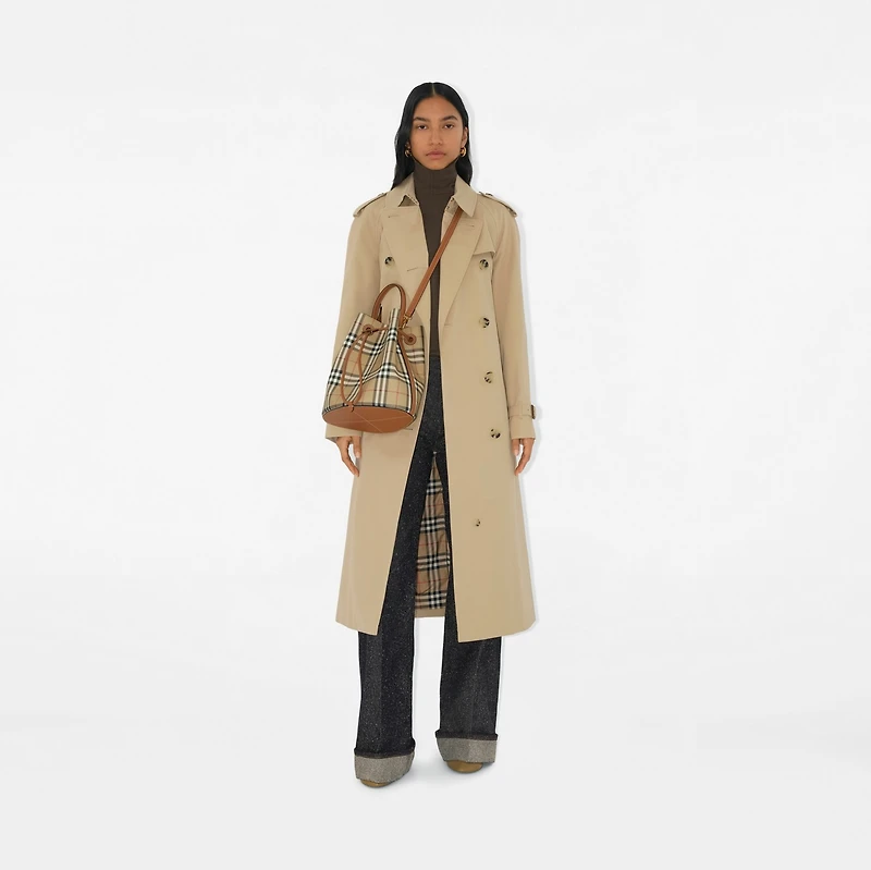 Small Check Bucket Bag in Archive beige/briar brown - Women | Burberry® Official