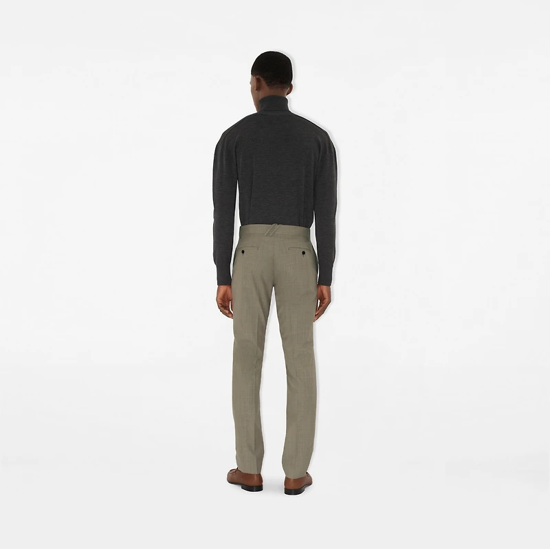 Wool Tailored Trousers in Olive drab green - Men | Burberry® Official