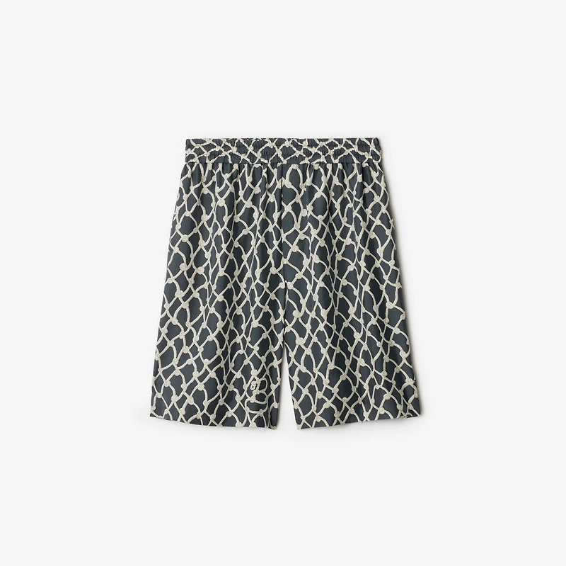 Knot Silk Shorts in Magnet - Men | Burberry® Official