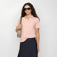 Cotton Polo Shirt in Bouquet pink - Women | Burberry® Official
