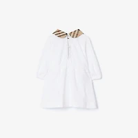 Check Cotton Dress with Bloomers in White - Children | Burberry® Official