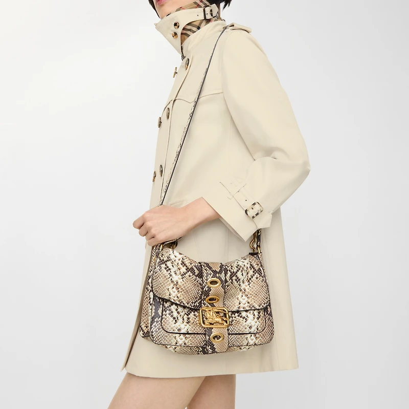 Small Rider Bag in Natural beige/dark brown - Women, Leather | Burberry® Official