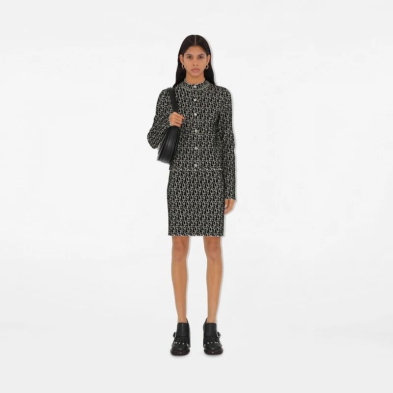 B Charm Wool Blend Skirt in Black - Women | Burberry® Official