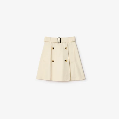 Gabardine Trench Mini Skirt in Ceramic white - Women | Burberry® Official