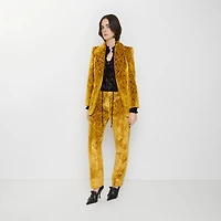 Baroque Velvet Tailored Trousers in Pear yellow - Women | Burberry® Official
