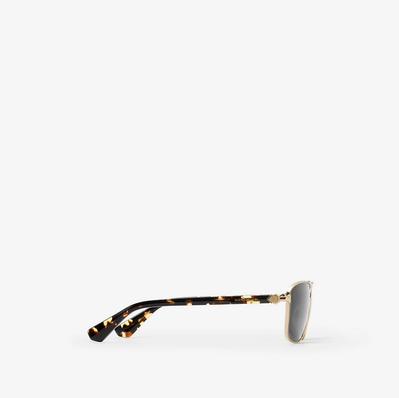 Metal Shield Rectangular Sunglasses​ in Gold