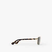 Metal Shield Rectangular Sunglasses​ in Gold