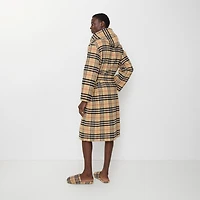 Check Wool Cashmere Robe in Sand beige | Burberry® Official