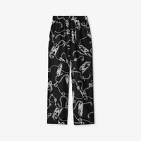 Knight Hardware Silk Trousers in Silver/black - Women | Burberry® Official