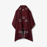 Cashmere Hooded Cape in Oxblood red | Burberry® Official
