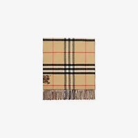 Wide Reversible Check Cashmere Scarf in Sand | Burberry® Official