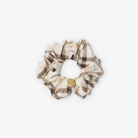 Check Silk Scrunchie in Pebble beige | Burberry® Official