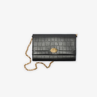Cotswolds Chain Strap Wallet in Black - Women | Burberry® Official