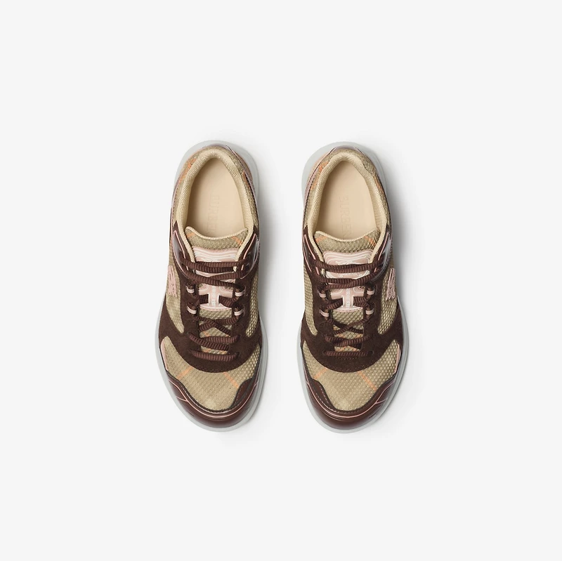 Check Matrix Sport Sneakers in Broom - Women, Nylon | Burberry® Official