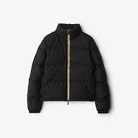 Checker-tape Ambleside Puffer Jacket in Black - Women | Burberry® Official