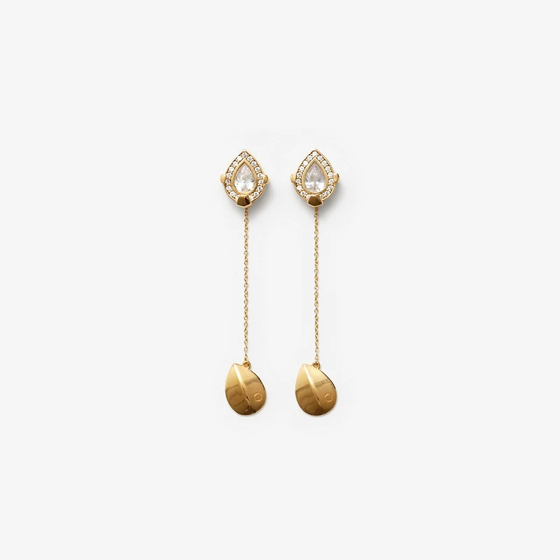 Shield Pendant Earrings in Gold/clear - Women | Burberry® Official