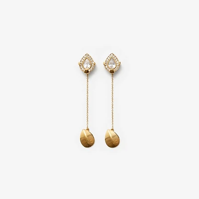 Shield Pendant Earrings in Gold/clear - Women | Burberry® Official