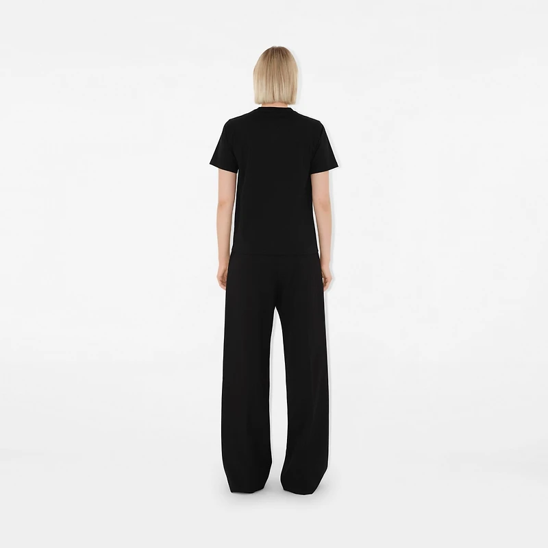 Logo Cotton T-shirt in Black - Women | Burberry® Official