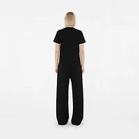 Logo Cotton T-shirt in Black - Women | Burberry® Official